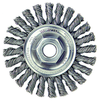 4" Diameter - M10 x 1.25 Arbor Hole - Knot Cable Twist Steel Wire Straight Wheel - Caliber Tooling