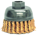 2-3/4" Single Row Wire Cup Brush - .020 Bronze; 5/8-11 A.H.; - Non-Sparking Wire Wheel - Caliber Tooling