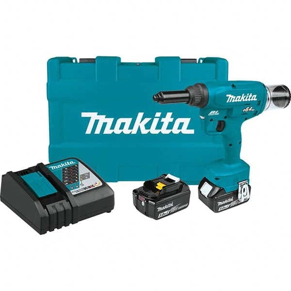 Makita - Cordless Riveters Fastener Type: Cordless Electric Riveter Closed End Rivet Capacity: All up to 1/4 - Caliber Tooling