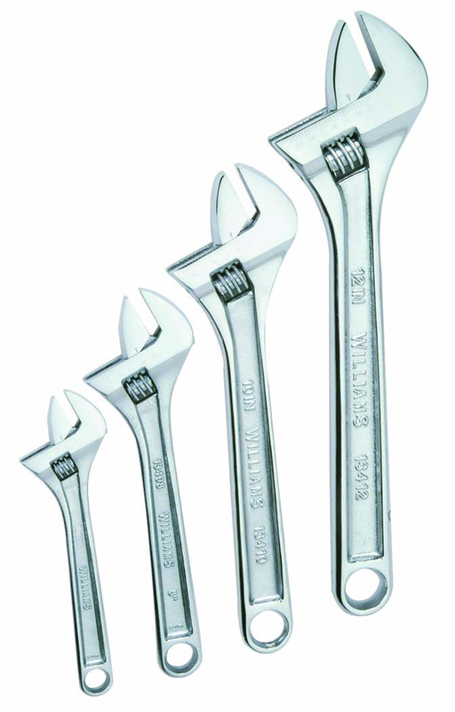 4 Piece Chrome Adjustable Wrench Set - Caliber Tooling