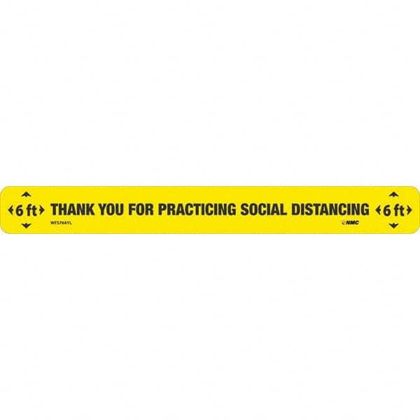 Thank You for Practicting Social Distancing Rectangle, Black on Yellow, Use for Exit, Entrance & Directional