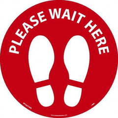 NMC - "Please Wait Here" Adhesive-Backed Floor Sign - Caliber Tooling