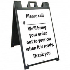 NMC - "Please Call #___________ We'll Bring Your Order Out to Your Car When It is Ready", 25" Wide x 45" High, Plastic Safety Sign - Caliber Tooling