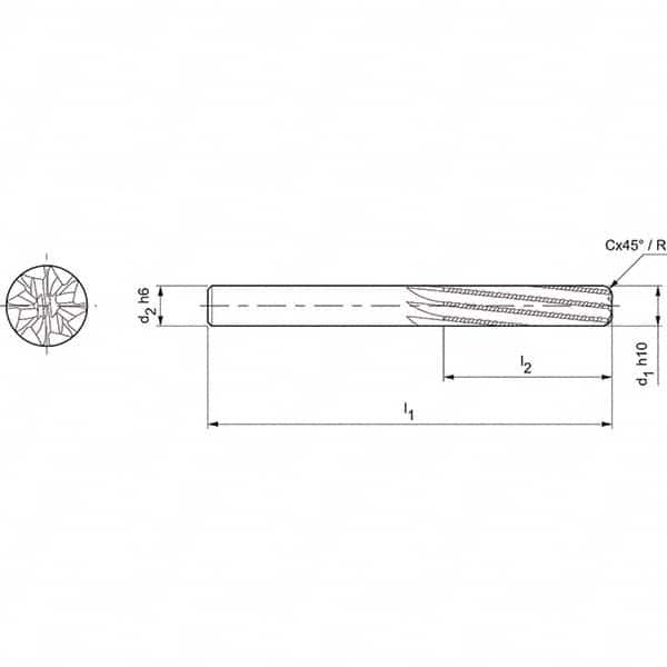 Mapal - Spiral Router Bits Cutting Diameter (mm): 20.00 Number of Flutes: 8 - Caliber Tooling