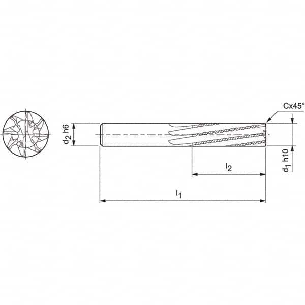 Mapal - Spiral Router Bits Cutting Diameter (mm): 8.00 Number of Flutes: 8 - Caliber Tooling