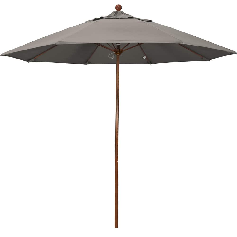 Patio Umbrellas; Diameter (Feet): 9; Height (Feet): 8.583; Fabric Color: Tuape; Base Included: No; Canopy Fabric: Pacifica; Fade Resistant: Yes; Additional Information: Push Lift; Frame Material: Aluminum