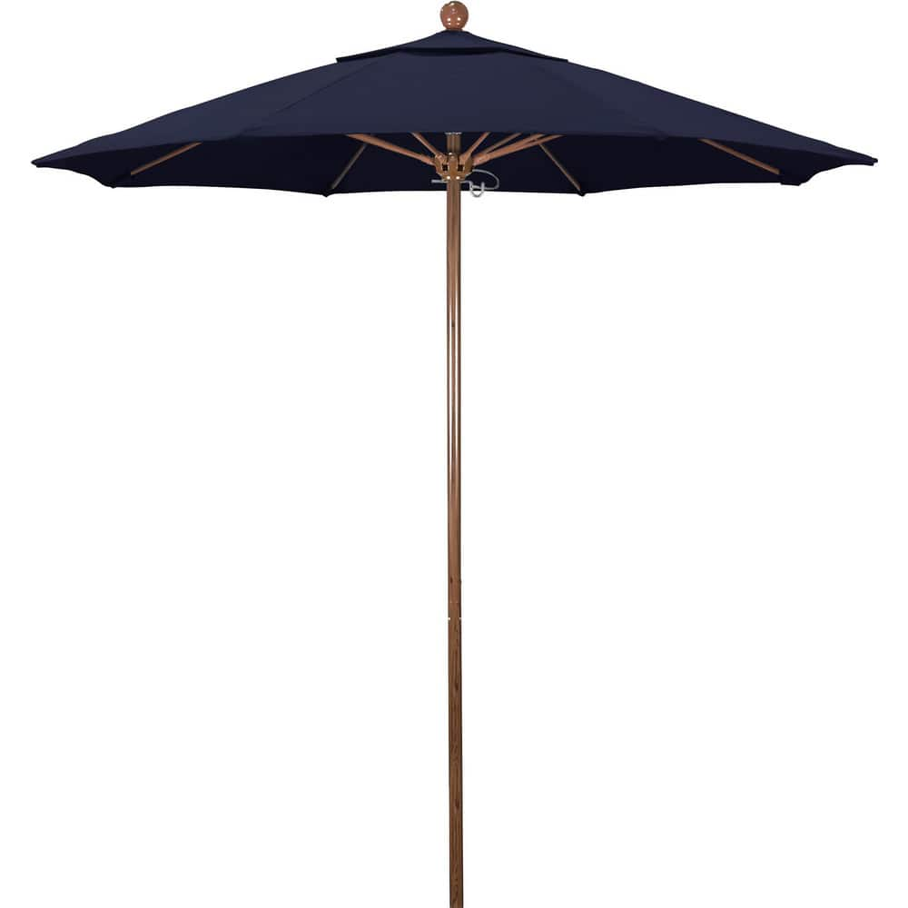 Patio Umbrellas; Diameter (Feet): 7.5; Height (Feet): 8.000; Fabric Color: Navy; Base Included: No; Canopy Fabric: Olefin; Fade Resistant: Yes; Additional Information: Push Lift; Frame Material: Aluminum