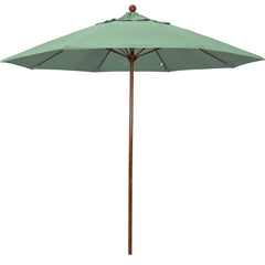 Patio Umbrellas; Diameter (Feet): 9; Height (Feet): 8.583; Fabric Color: Spa; Base Included: No; Canopy Fabric: Pacifica; Fade Resistant: Yes; Additional Information: Push Lift; Frame Material: Aluminum