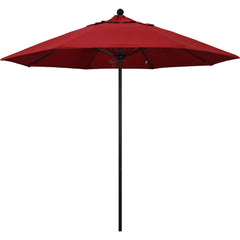 Patio Umbrellas; Diameter (Feet): 9; Height (Feet): 8.583; Fabric Color: Red; Base Included: No; Canopy Fabric: Pacifica; Fade Resistant: Yes; Additional Information: Push Lift; Frame Material: Aluminum