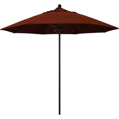 Patio Umbrellas; Diameter (Feet): 9; Height (Feet): 8.583; Fabric Color: Brick; Base Included: No; Canopy Fabric: Pacifica; Fade Resistant: Yes; Additional Information: Push Lift; Frame Material: Aluminum