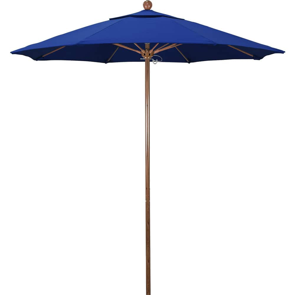 Patio Umbrellas; Diameter (Feet): 7.5; Height (Feet): 8.000; Fabric Color: Pacific Blue; Base Included: No; Canopy Fabric: Pacifica; Fade Resistant: Yes; Additional Information: Push Lift; Frame Material: Aluminum