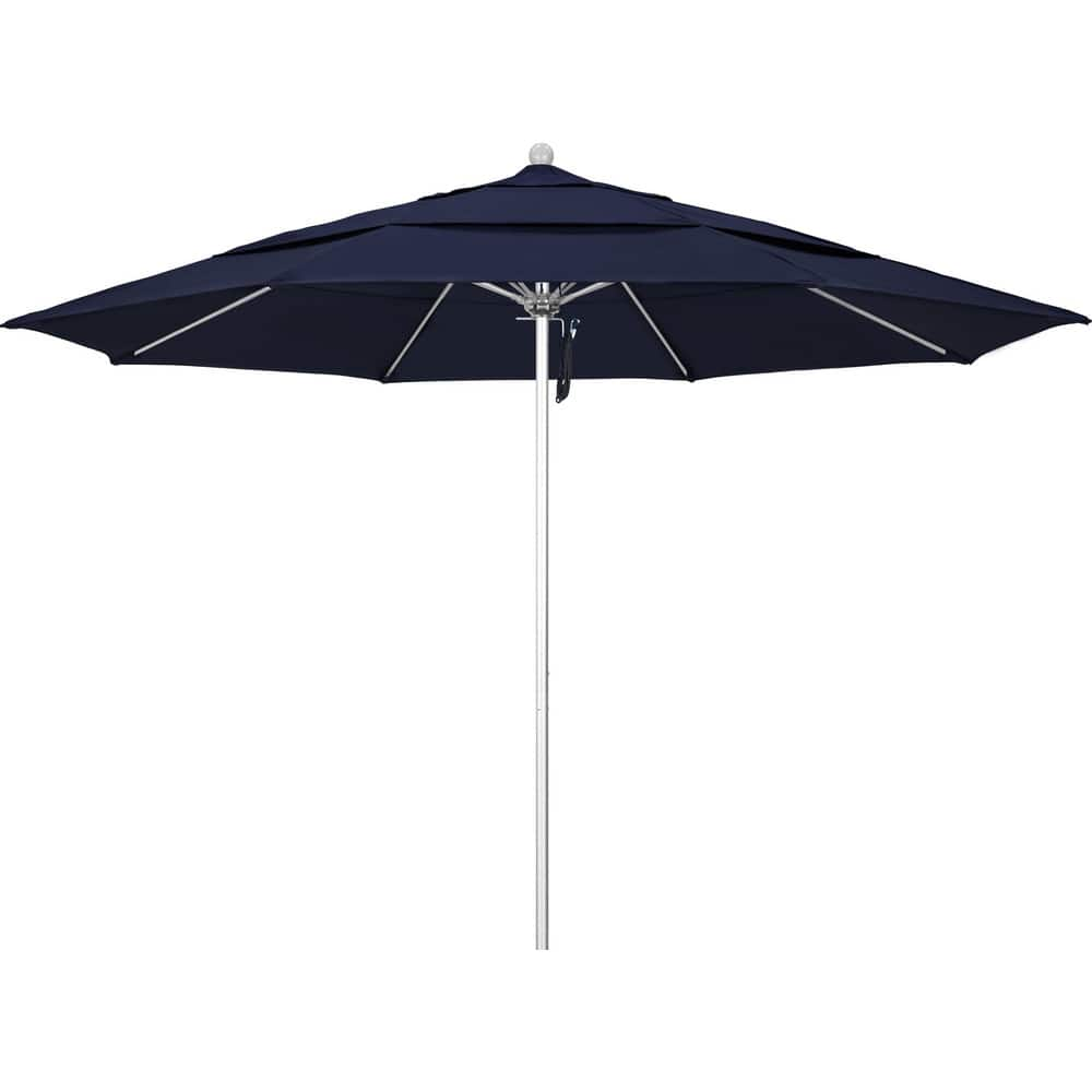 Patio Umbrellas; Diameter (Feet): 11; Height (Feet): 8.917; Fabric Color: Navy; Base Included: No; Canopy Fabric: Pacifica; Fade Resistant: Yes; Additional Information: Pulley Lift; Frame Material: Aluminum