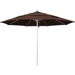 Patio Umbrellas; Diameter (Feet): 11; Height (Feet): 8.917; Fabric Color: Mocha; Base Included: No; Canopy Fabric: Pacifica; Fade Resistant: Yes; Additional Information: Pulley Lift; Frame Material: Aluminum