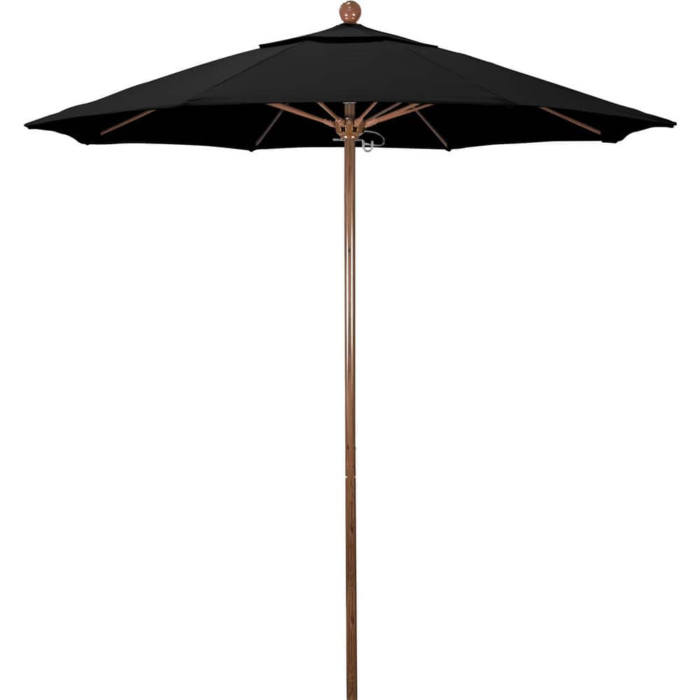 Patio Umbrellas; Diameter (Feet): 7.5; Height (Feet): 8.000; Fabric Color: Black; Base Included: No; Canopy Fabric: Olefin; Fade Resistant: Yes; Additional Information: Push Lift; Frame Material: Aluminum