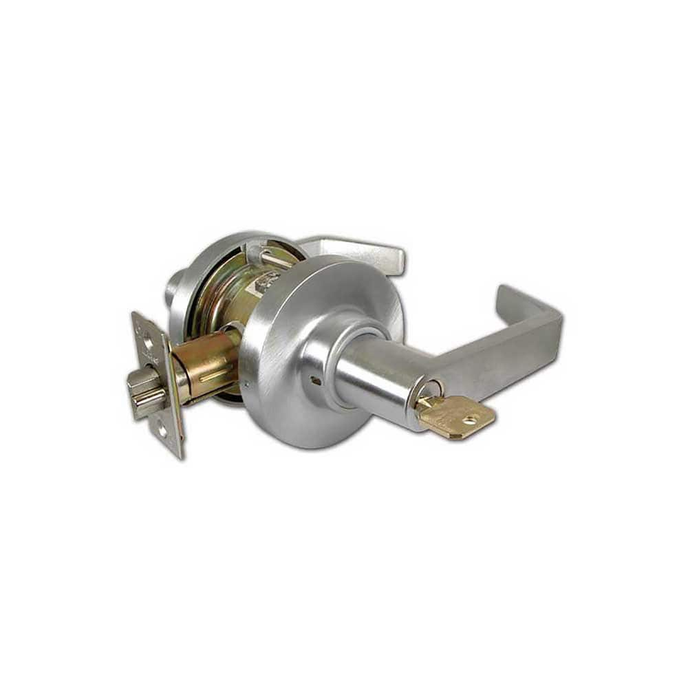 Lever Locksets; Type: Classroom; Key Type: Keyed Different; Strike Type: ASA Strike; Finish/Coating: Satin Chrome; Material: Steel; Material: Steel; Door Thickness: 1 5/8 - 1 7/8; Backset: 2.75; Lockset Grade: Grade 1; Cylinder Type: SFIC Less Core; Minim