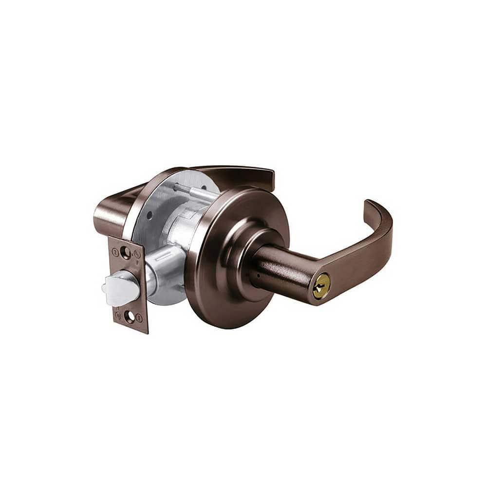 Lever Locksets; Type: Entry; Key Type: Keyed Different; Strike Type: ANSI 4-7/8; Finish/Coating: Oil Rubbed Bronze; Material: Steel; Material: Steel; Door Thickness: 1-3/8 ™1-3/4; Backset: 2.75; Lockset Grade: Grade 2; Cylinder Type: Conventional; Minimum