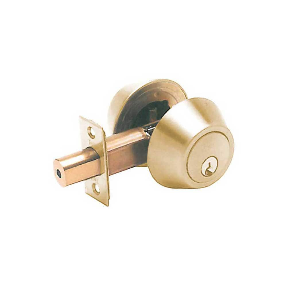 Deadbolts; Type: Double Cylinder; Key Type: Keyed Alike; Lock Type: Double Cylinder; Mount Type: Through Hole; Finish/Coating: Bright Brass; Material: Steel; Minimum Door Thickness: 1.375 in; Maximum Door Thickness: 1.75 in; Lockset Grade: Grade 2; Minimu