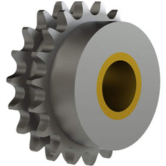 Chain Idler Sprockets; Bore Diameter: 1.0000; Hub Diameter: 1.8438; Pitch: 0.375 in; Compatible Shaft Diameter: 1 in; Number Of Strands: 2; Bearing Type: Plain; Material: Steel; Number of Teeth: 19; Minimum Order Quantity: Steel; Shaft Diameter (Inch): 1