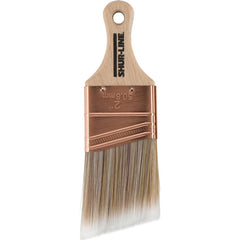 Paint Brush: Nylon Polyester & Synthetic, Synthetic Bristle 2-1/2″ , Wood Handle, for Latex Flat & Water