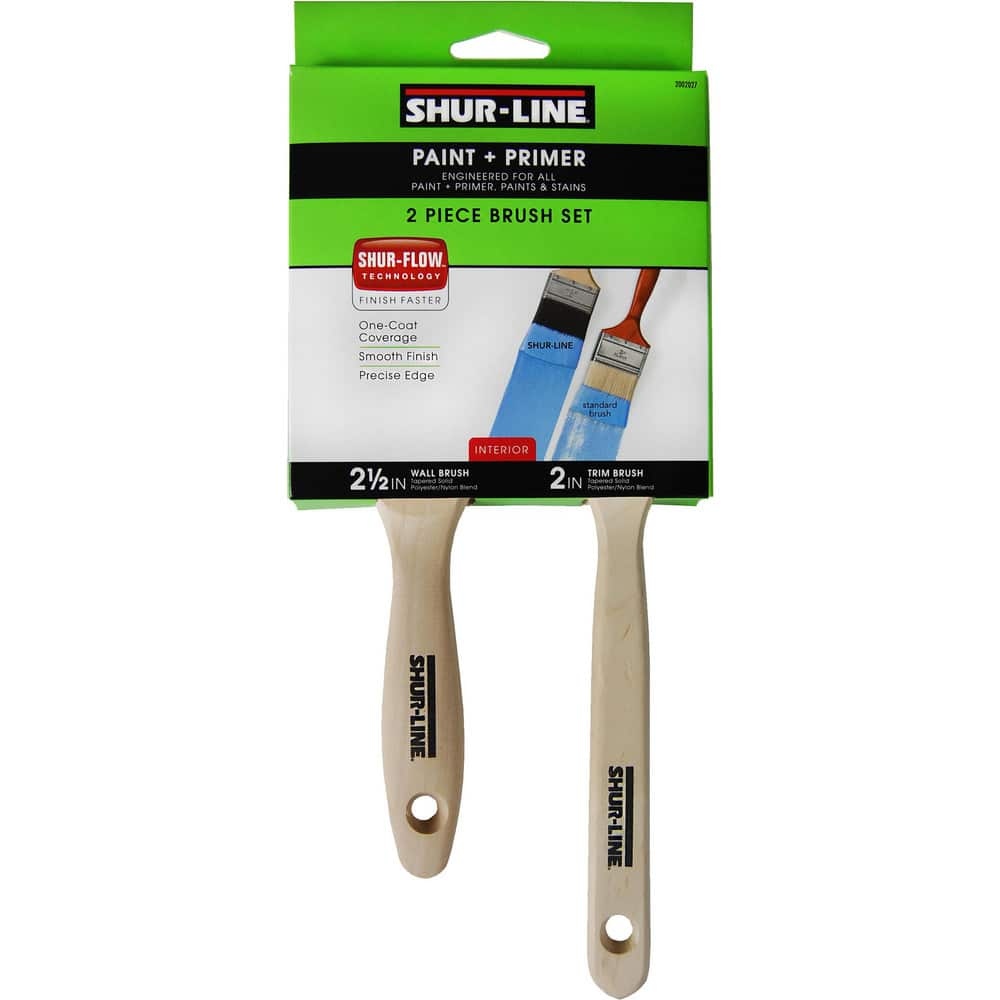 Paint Brush: Polyester, Synthetic Bristle Wood Handle, for Latex Flat & Water