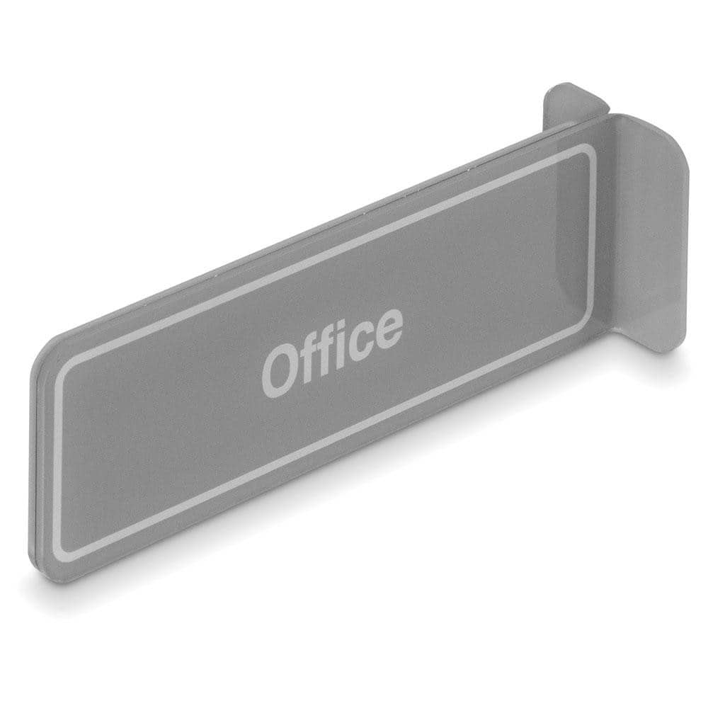 Facility Sign: Rectangle, ″Office″ Acrylic, Double Sided Tape, 3″ High