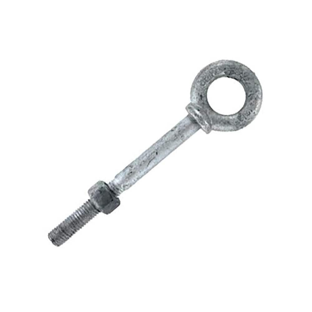 Fixed Lifting Eye Bolt: With Shoulder, 1,550 lb Capacity, 3/8 ™ Thread, Steel Partially Threaded, 2-1/2″ Shank, 1-1/2″ Thread Length