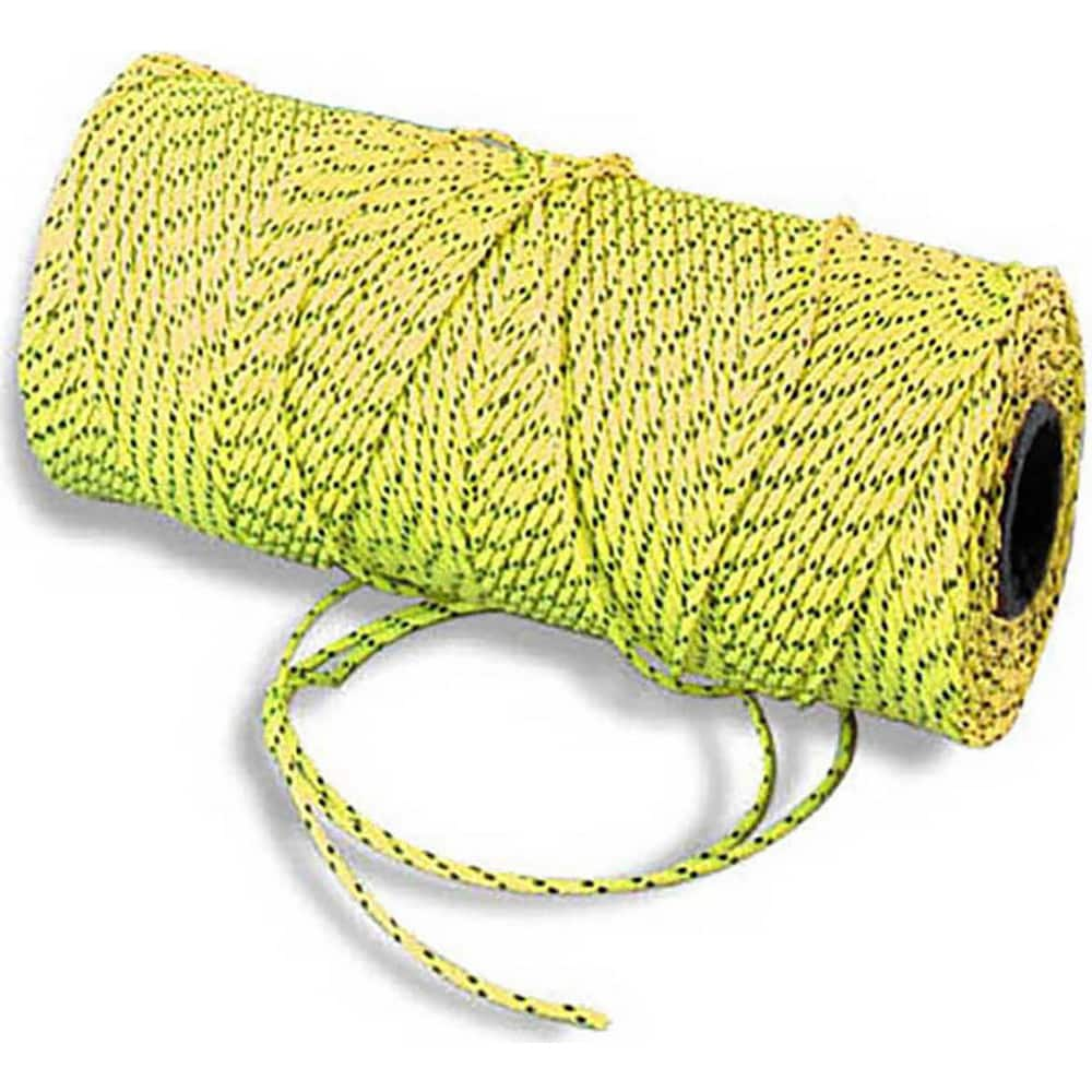 Twine; Type: Mason Line; Material: Nylon; Twine Construction: Braided; Color: Yellow; Black; Overall Diameter: 0.060; Breaking Strength (Lb.): 170.000; Twine Size: #18; Length (Feet): 500.00; Twine Size: #18; Diameter (Decimal Inch): 0.060; Color: Yellow;