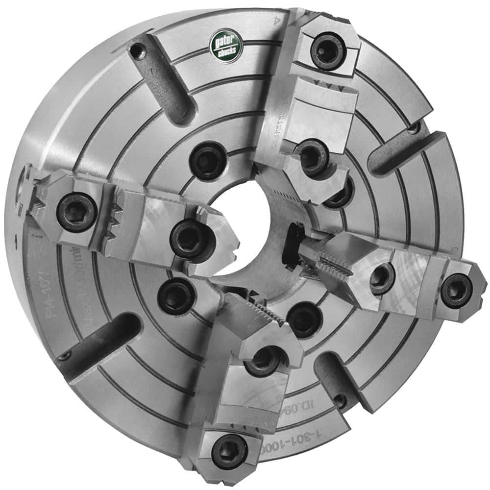 Independent Manual Lathe Chuck: 4-Jaw,  12″ Dia Two-Piece Jaws, Direct & D1-8 Mount, 1,200 Max RPM