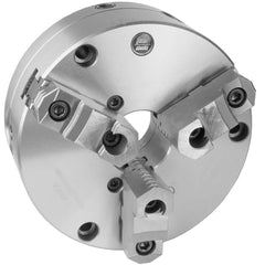 Self-Centering Manual Lathe Chuck: 3-Jaw,  10″ Dia Two-Piece Jaws, Front Mount, Adjustable, 2,000 Max RPM