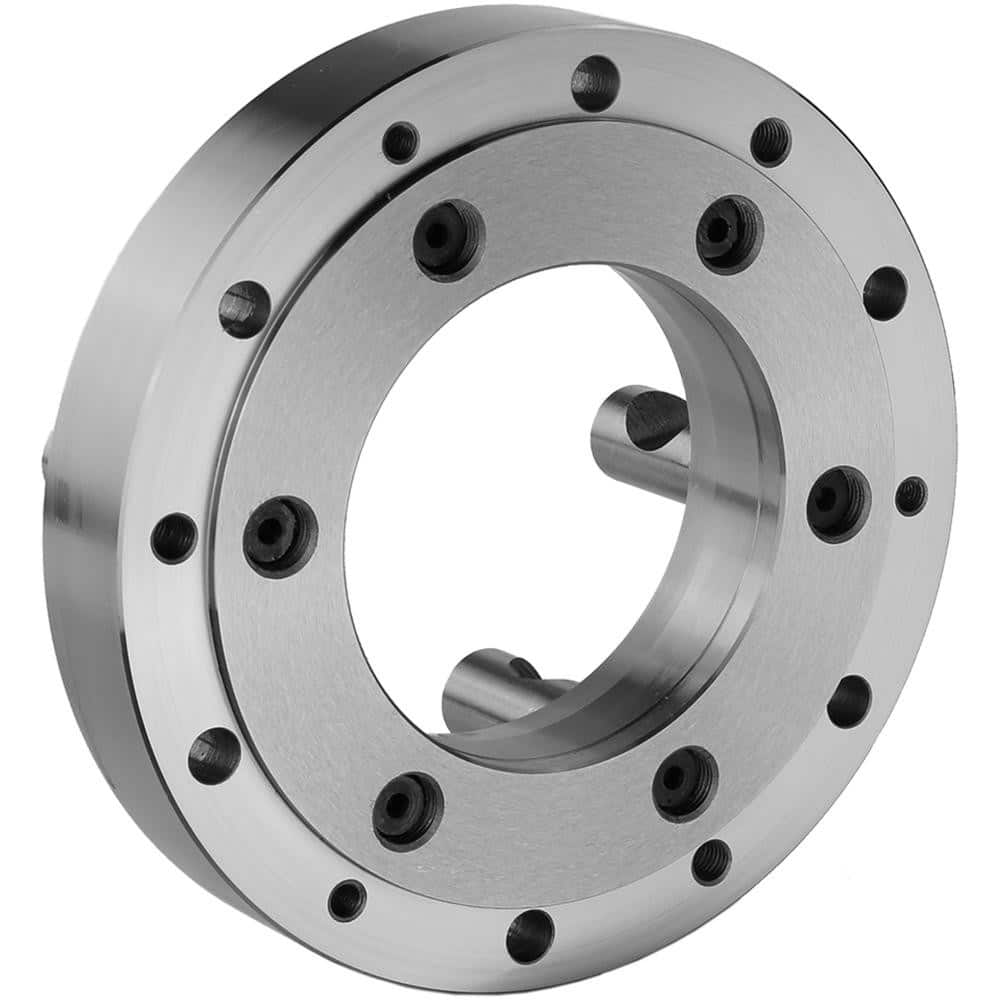 Lathe Chuck Adapter Back Plates; Nominal Chuck Size: 16 in; Mount Type: D1-6; Spindle Nose Type: D Series; Chuck Compatibility: 1-107-1600; 1-201-1600; 1-105-1600; 1-202-1600; 1-106-1600; 1-205-1600; 1-203-1600; Through-hole Diameter: 4.06 in; Chuck Diame