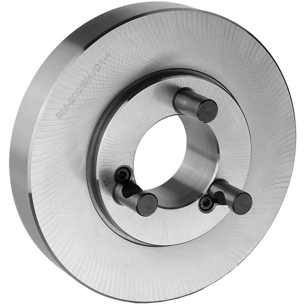 Lathe Chuck Adapter Back Plates; Nominal Chuck Size: 8 in; Mount Type: D1-4; Spindle Nose Type: D Series; Chuck Compatibility: 1-301-0800; 1-302-0800; Through-hole Diameter: 2.205 in; Chuck Diameter Compatibility: 8 in; Material: Steel; Chuck Diameter Com