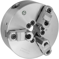 Self-Centering Manual Lathe Chuck: 3-Jaw,  6″ Dia Two-Piece Jaws, Direct & A1-5 Mount, 4,500 Max RPM