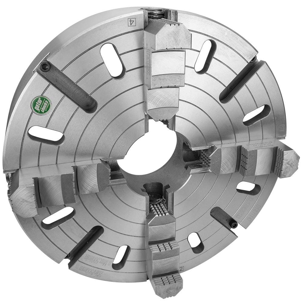 Independent Manual Lathe Chuck: 4-Jaw,  25″ Dia Hard & Solid Jaws, Direct & D1-11 Mount, 400 Max RPM