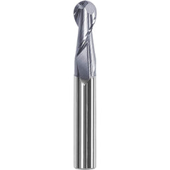 Ball End Mill: 0.4724″ Dia, 1.0236″ LOC, 2 Flute, Solid Carbide AlTiN Coated