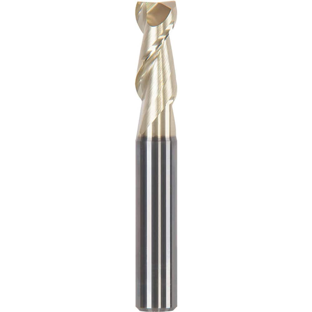 Corner Chamfer End Mill: 0.1575″ Dia, 0.4331″ LOC, 2 Flute, 0.0016″ Chamfer Width, Solid Carbide 2.28 mm OAL, ZrN Coated, Centercutting