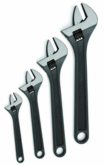 4 Piece Black Adjustable Wrench Set - Caliber Tooling