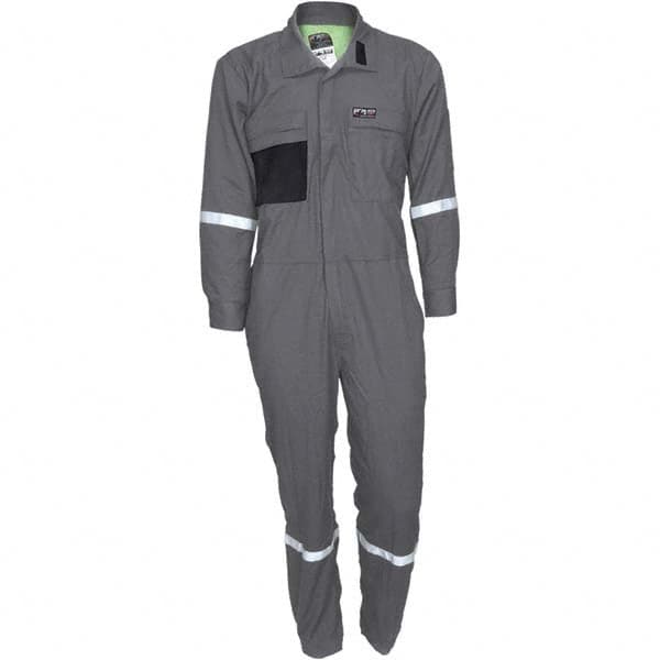 MCR Safety - Size 42 Regular Gray ASTM F1506 8.9 Cal/Cm2 CAT2 NFPA 2112 UL Certified NFPA 70E Flame Resistant/Retardant Coveralls - Caliber Tooling