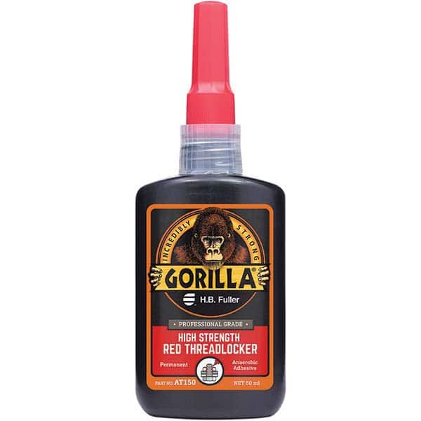 GorillaPro - 50 mL Bottle, Red, High Strength Threadlocker - Caliber Tooling