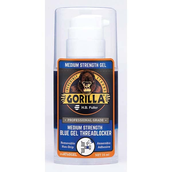 GorillaPro - 35 mL Pump Bottle, Blue Gel, Medium Strength Threadlocker - Caliber Tooling