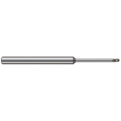 Ball End Mill: 0.125″ Dia, 0.187″ LOC, 3 Flute, Solid Carbide 3″ OAL, 1/8″ Shank Dia, 42 ° Helix, Uncoated, Single End