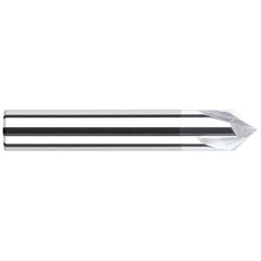 Harvey Tool - 1/2" Diam 90°/90° 2-Flute Single End Solid Carbide Chamfer Mill - Exact Industrial Supply