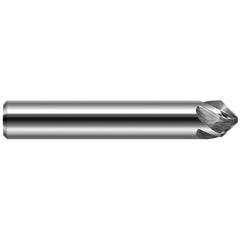 Chamfer Mill: 5 Flutes, Solid Carbide 2-1/2″ OAL, 3/8″ Shank Dia, Bright/Uncoated