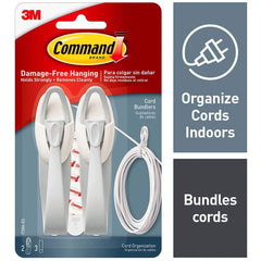3M - All-Purpose & Utility Hooks; Type: Cord Bundlers ; Overall Length (Inch): 3-3/4 ; Material: Plastic ; Projection: 1.06 ; Color: White ; Material: Plastic - Exact Industrial Supply