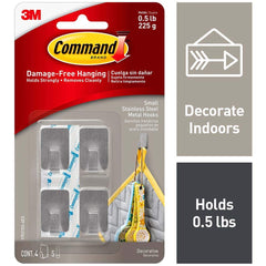 3M - All-Purpose & Utility Hooks; Type: Hooks Kit ; Overall Length (Inch): 1-13/64 ; Material: Metal ; Projection: 0.60 ; Material: Metal ; Overall Width: 0.757 - Exact Industrial Supply