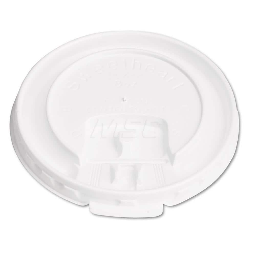 Cup Lid: Flat, Plastic, White