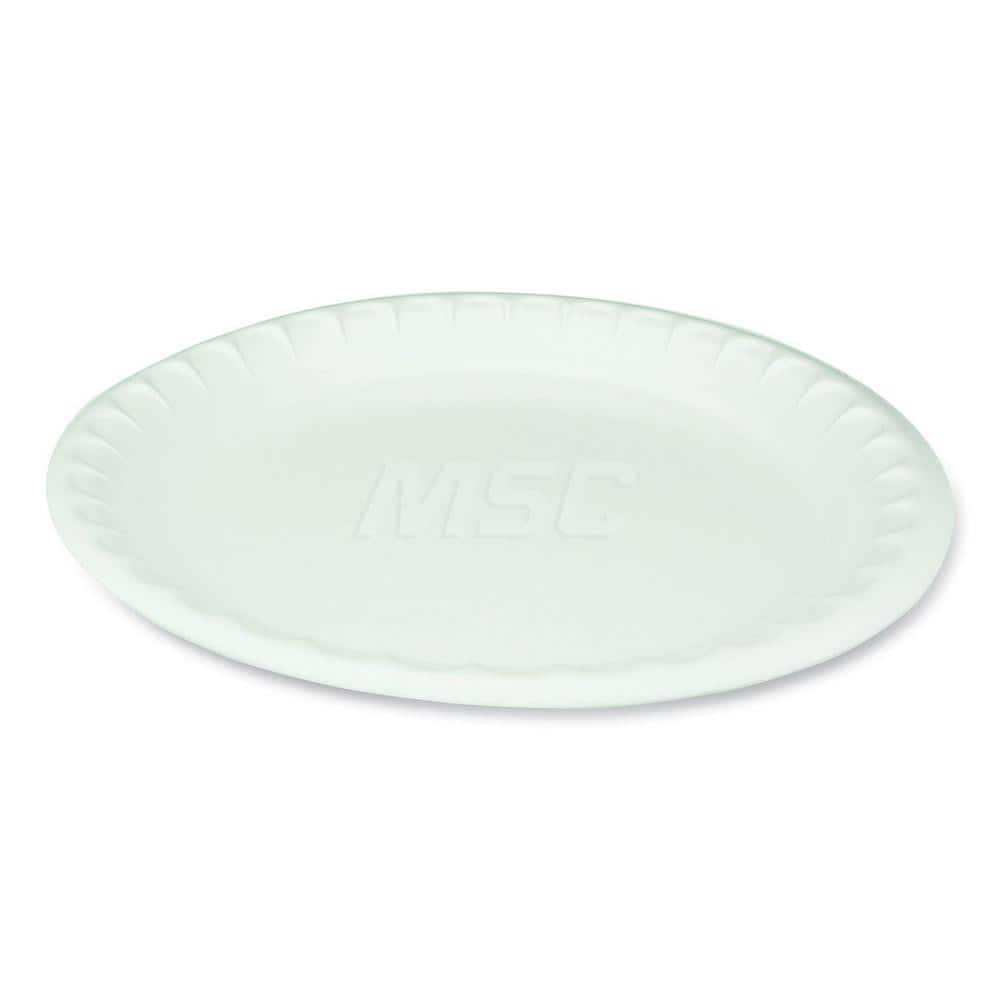 Plate & Tray: 10.25″ Dia, Foam, White, Solid