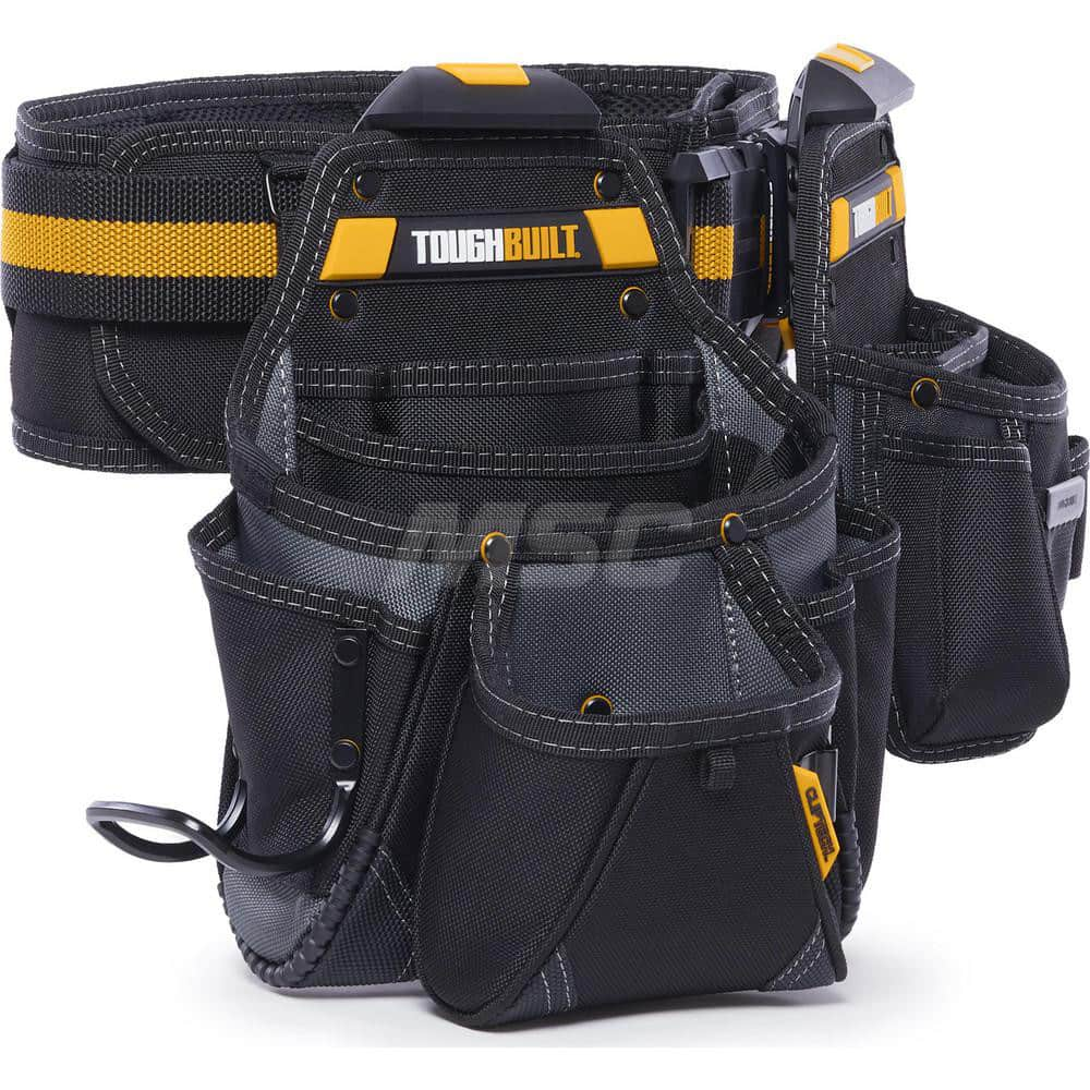 Tool Aprons & Tool Belts; Tool Type: Tool Belt; Minimum Waist Size: 32; Maximum Waist Size: 48; Material: Polyester; Number of Pockets: 18.000; Color: Yellow; Black; Belt Type: Padded; Adjustable; Overall Width: 16; Overall Length: 9.00; Insulated: No; Te