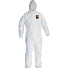 KleenGuard - Disposable & Chemical Resistant Coveralls; Garment Style: Coveralls ; Garment Type: General Purpose ; Material: Microporoous Film Laminate ; Size: Large ; Color: White ; Material: Microporous - Exact Industrial Supply