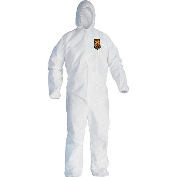 KleenGuard - Disposable & Chemical Resistant Coveralls; Garment Style: Coveralls ; Garment Type: General Purpose ; Material: Microporoous Film Laminate ; Size: X-Large ; Color: White ; Material: Microporous - Exact Industrial Supply