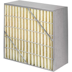 Pleated Air Filter: 24 x 24 x 12″, MERV 13, Rigid Cell Synthetic, Galvanized Steel Frame, 500 CFM